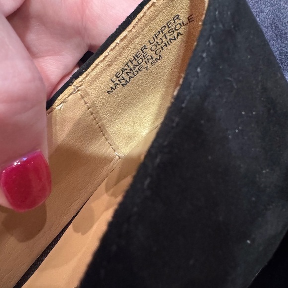 Talbots Black Edison Bow Suede Flat Women’s Shoe Sparkly Bow Sz 7.5 - Picture 6 of 8